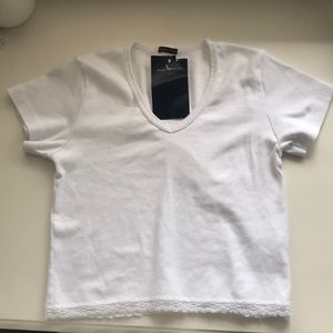 Brandy melville white cropped t-shirt